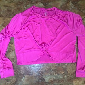 Women’s Dry-Fit Longsleeve Twist Front T-Shirt Real Essentials Size 2X